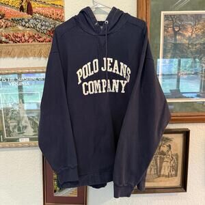 Vintage 90s Polo Ralph Lauren Designer Pocket Canada Made Hoodie Mens Size Lrg